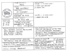 Bad Company Discography Grids