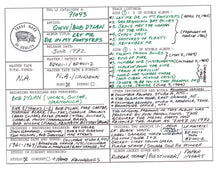 Bob Dylan Great White Wonder Discography Grids