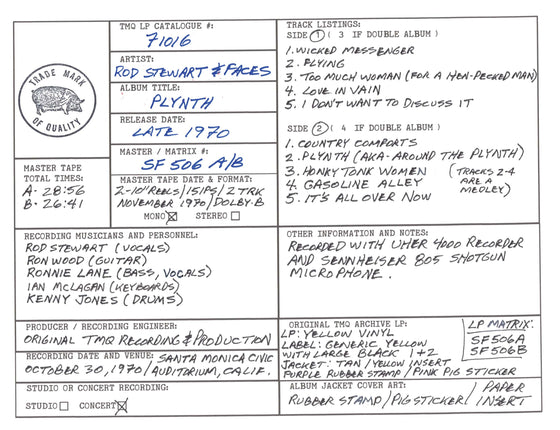 Rod Stewart Discography Grid
